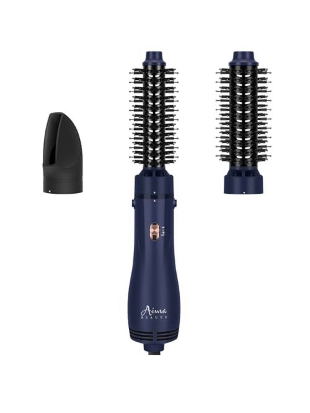 Aima Beauty 3-in-1 Hot Air Brush - Navy 1 and 1.25 interchangeable barrel